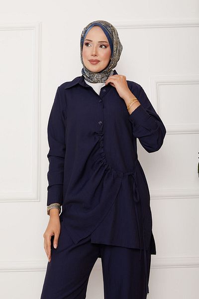 EBRUTESETTÜR Double Suit with Gathered Front and Side Ties