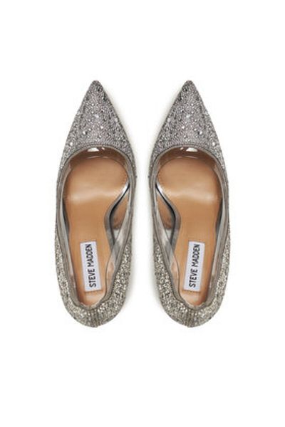 Steve Madden Tocuri înalte pentru femei argintii STEVE MADDEN-SM11003635 968 CRYSTAL
