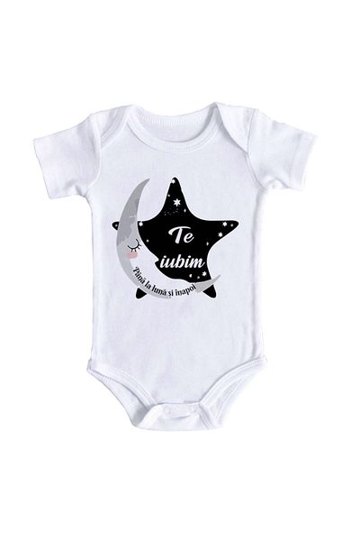 OEM Body bebe, Te iubim, 12-18 luni, maneca scurta, bonisa creativ, alb, 100% bumbac