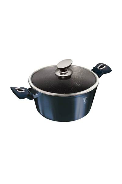Berlinger Haus Marble-top casserole with lid 30 cm Metallic Line Aquamarine Edition