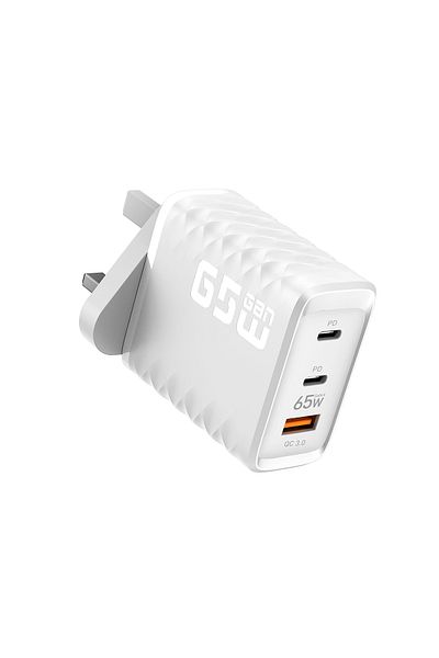 Totulife FAME Series 65W GaN Wall Charger with Dual PD Type-C & QC3.0 Outputs