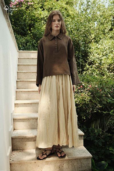 Hooopstore Κίτρινη φούστα Boho Crash Butter