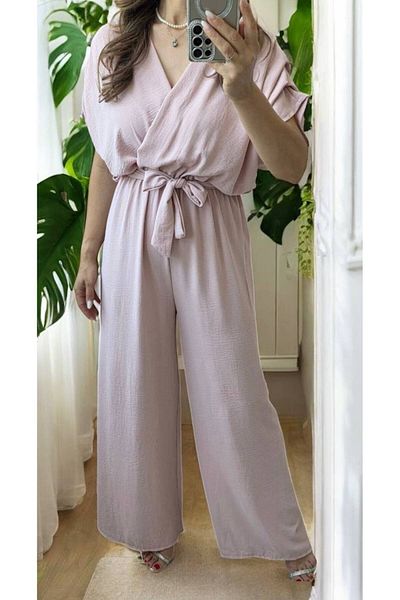 GLAMSI Women's Jumpsuit with Short Sleeves and Drawstring Waist – Casual & Modern Style