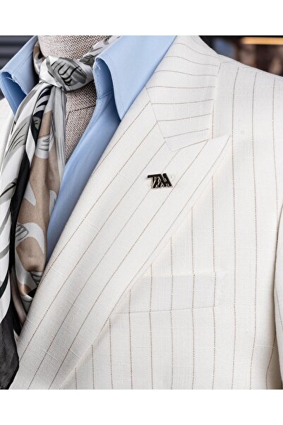 TerziAdemAltun Італійський стиль slim fit крузаве чоловічий однобортний піджак екрю T14279