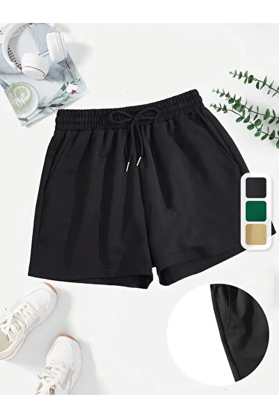 LAUSRA Γυναικείο ελαστικό, άνετο μαύρο σορτς μίνι κομψού κοψίματος για να φορ...