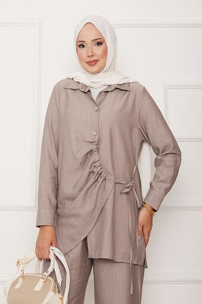 EBRUTESETTÜR Double Suit with Gathered Front and Side Ties