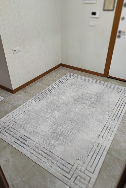 CENTER AVM Bej Halı Salon Halısı Makinede Yıkanabilir Kaymaz Taban Halı Salon...