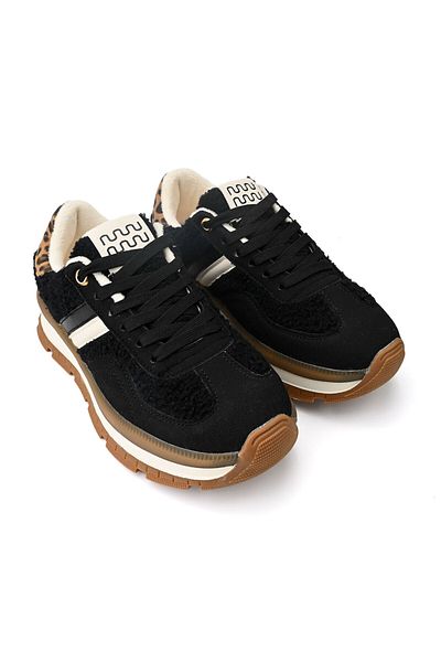 Tmall Pantofi Sport De Dama,Cu interior imblanit,D1444,Negru
