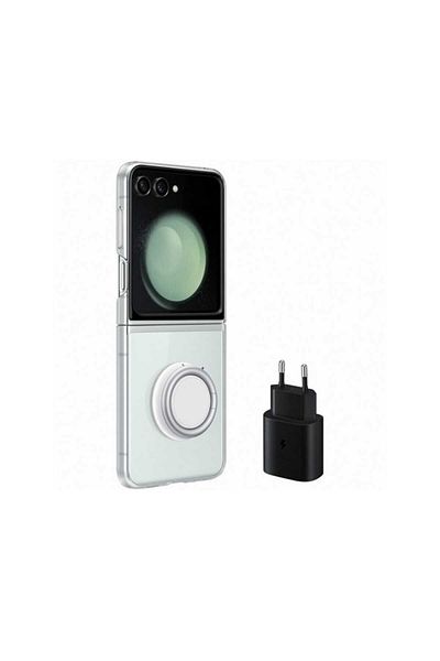 Samsung Starter Pack pentru Samsung Galaxy Z Flip5, Husa Clear Gadget Case, Incarcator retea 25W