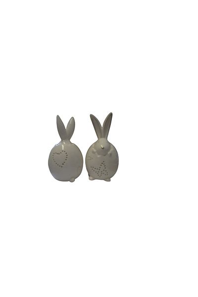 OEM Set 2 iepurasi ceramica HSE24, inaltime 19 cm, diametru 10 cm