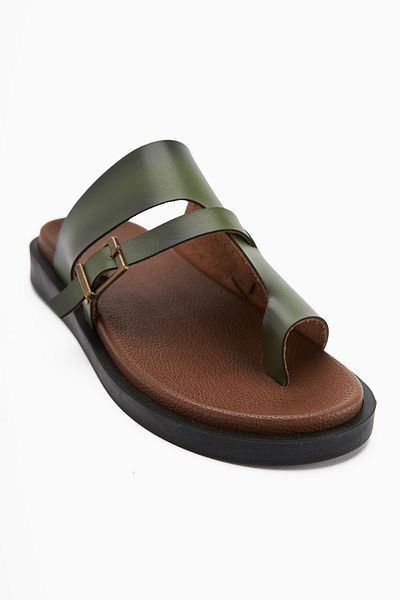 Limoya Enisa Khaki Flip Flops Women's Slippers