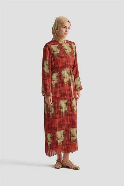Armine Patterned Dress 25Yd4015 Red