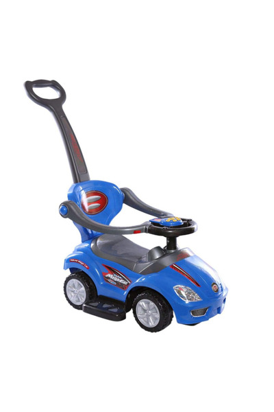 JHT Masinuta copii si bebe JHT, cu melodii, maner de impins, bara de protectie, design modern, 3IN1, Alb