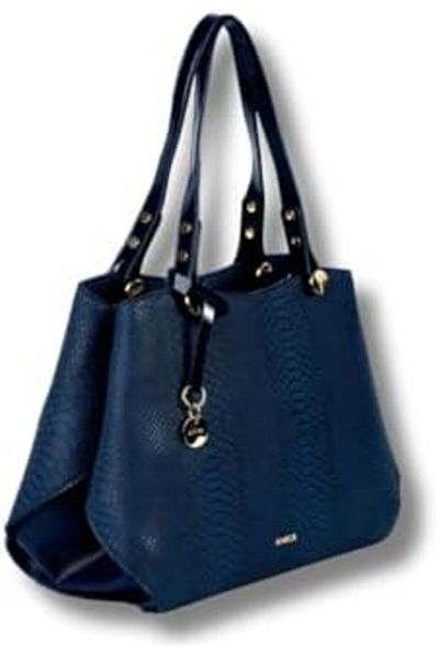AMICA Amada Stylish Womens Top Handle Bag With Reptile Leather Texture And Metal Detailing