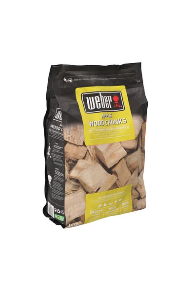 WEBER Subtly Sweet Fruity Flavour Natural Apple Wood Chunks Brown 1.5kg