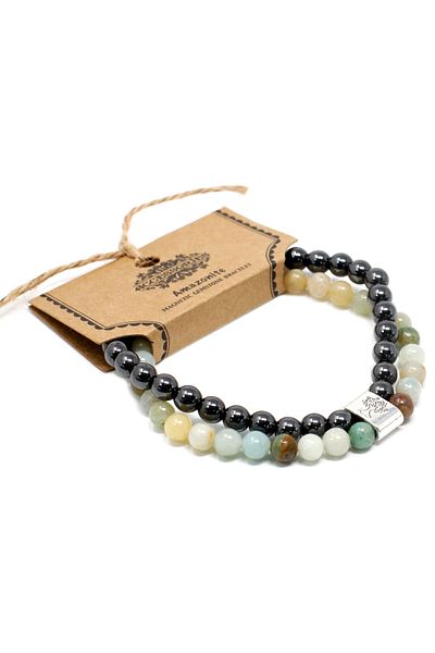OEM Therapeutic Magnetic Bracelet - Hematite & Amazonite