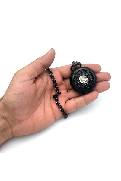 valkyrie Open Dial Mechanical Pocket Watch with Chain Transparent Design Hollowed Out Silver Case Wind-Up Collectibles