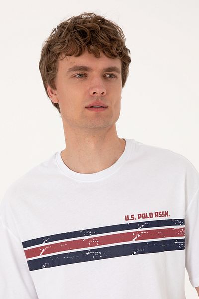 U.S. Polo Assn. Men's Comfort Fit White Crew Neck T-Shirt 50306912-Vr013