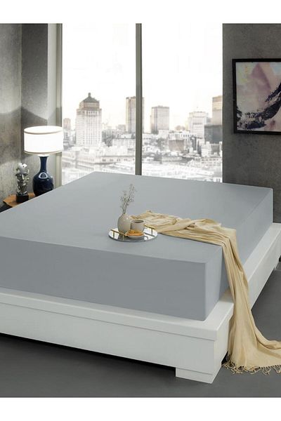 Karna Home Satin Fitted Sheet Suitable for Wide Beds – Modern Elegance with Slippery Texture