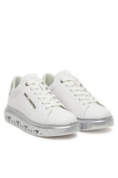 Karl Lagerfeld Women's Sneakers white KARL LAGERFELD-KL64519A 01S WHITE LTHR W/SILVER