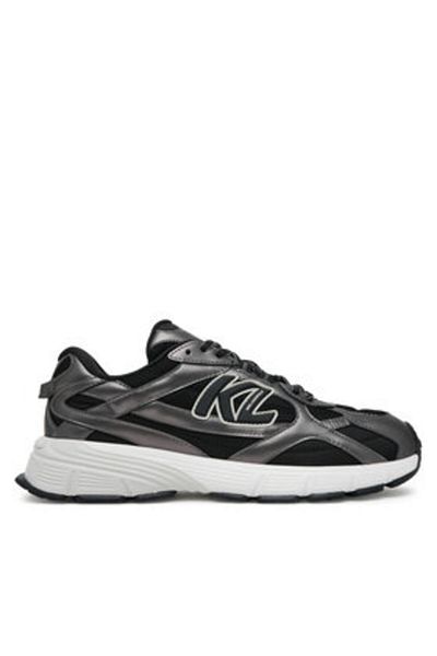 Karl Lagerfeld Men's Sneakers grey KARL LAGERFELD-KL55525 470 DK GREY LTHR & TEXTILE W/BLACK