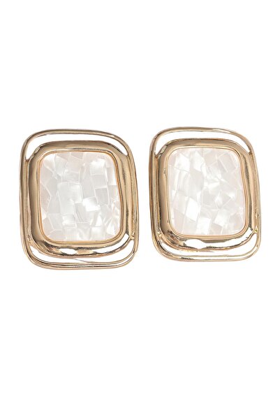 Bo Takı ve Aksesuar Steel White Enamel Brand Model Earrings