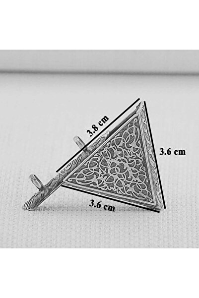 shop Desenli Üçgen Cevşeni Kebir Dualı 925 Ayar Gümüş Erkek Kolye Ucu
