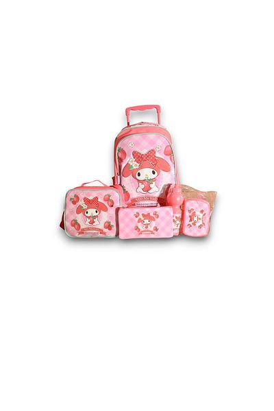 Hello Kitty 18"TROLLEYBAG, LUNCH BAG, PENCILCASE, WATER BOTTLE, LUNCH BOX