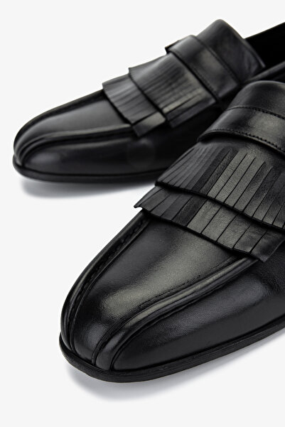 Valmenti Мъжки черни кожени мокасини от естествена кожа