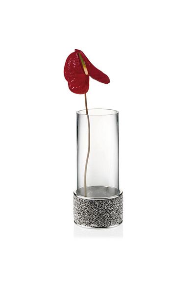 Argento Silver Vază cilindrică cu suport detașabil pentru pahar, model roz
