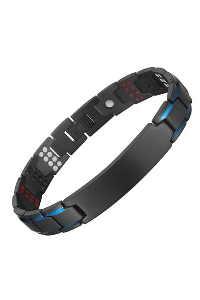 OEM BRĂȚARĂ MAGNETICĂ TERAPEUTICĂ DIN OȚEL INOX CU PASTILE DE GERMANIU | Model VS105 | 4 MAGNEȚI | 21 cm