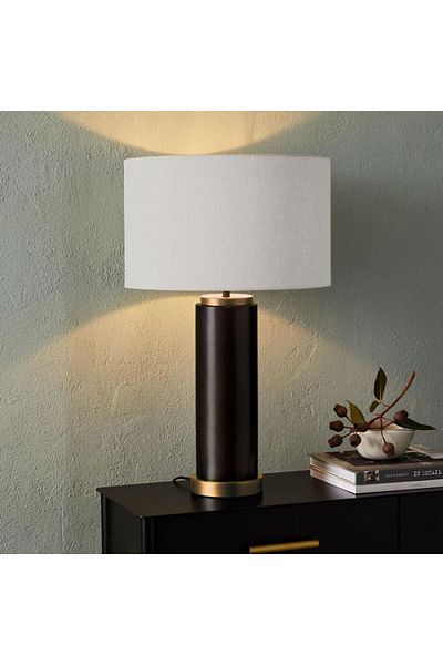 Siera Pillar lamp black and gold white 34273BL