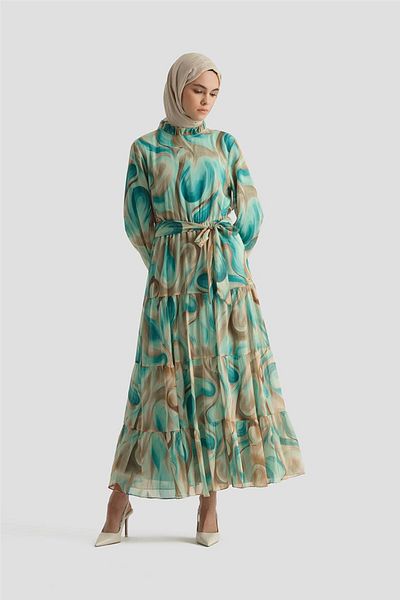 Armine Patterned Dress 25Yd4019 Blue