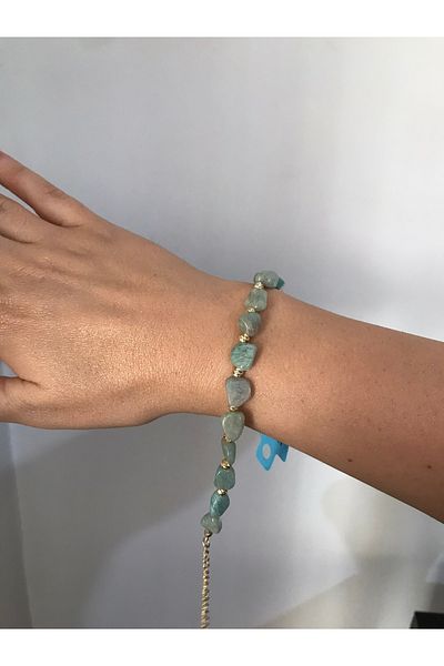 shop Natural Stone Turquoise Color Amazonite Bracelet Male and Female Energy Stone (Natural Stone)