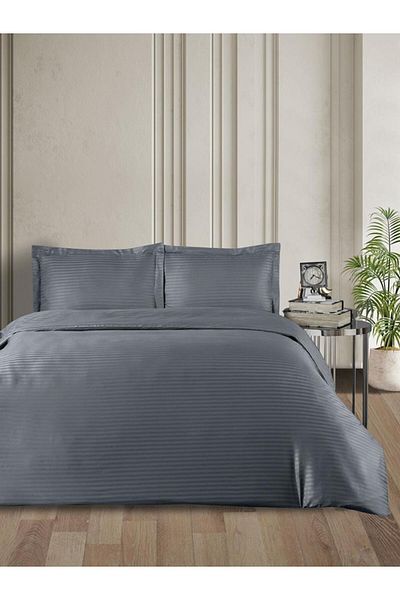 Karna Home Duvet Cover Set Striped Cotton 200X220