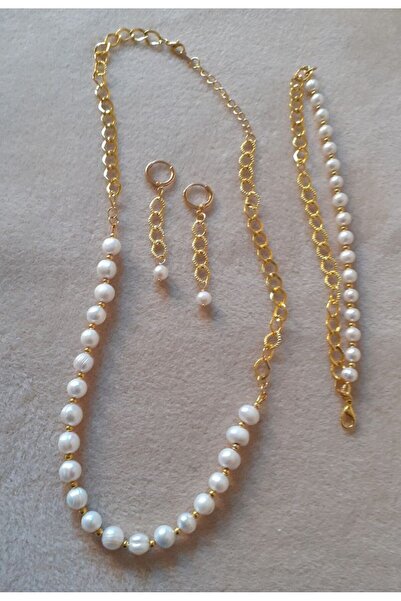 Shiklik MODA Elegant Pearl Detailed Women's Jewelry Set - Complete Your Elegance