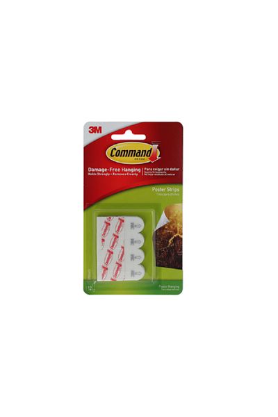 COMMAND 12-Piece Damage-Free Hanging Poster Strips White