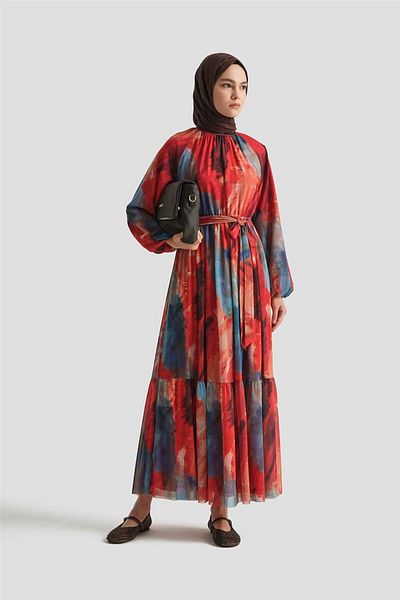 Armine Patterned Dress 25Yd4016 Red
