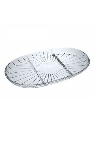 Paşabahçe Divided Glass Plate, 27.8 x 16.3 cm, Pasabahce Elegant
