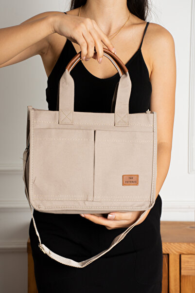Zealous Canvas Fabric Large Shoulder Bag with Front Pocket