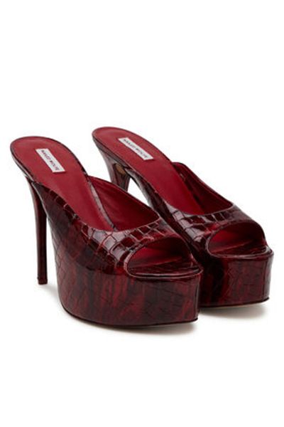 NAKED WOLFE Women's Flip-flops red NAKED WOLFE-FAB CROC PATENT LEATHER RED CROC PATENT LEATHER