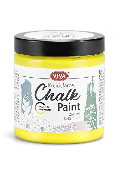 Viva Decor Кремообразна боя за мебели, с тебешир, VIVA DECOR, 250 мл Жълта