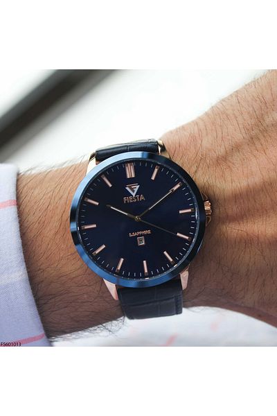 Fiesta Fs601013 Men's Wrist Watch with Leather Band