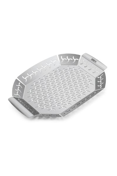 WEBER Original Premium Durable Stainless Steel Grilling Basket Silver Large