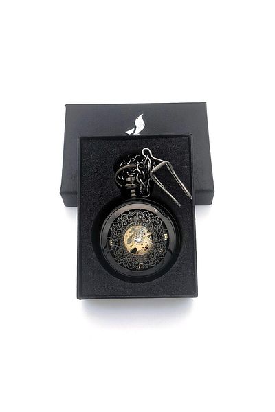 valkyrie Open Dial Mechanical Pocket Watch with Chain Transparent Design Hollowed Out Silver Case Wind-Up Collectibles