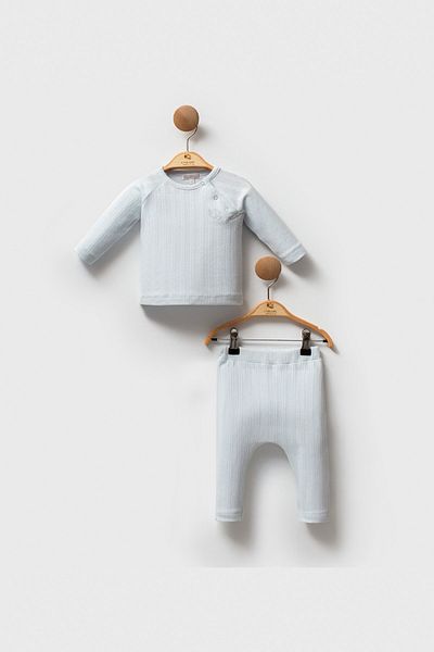 Cassiope Long Sleeve Soft Touch 2-Piece Baby Boy Set with Elastic Waist