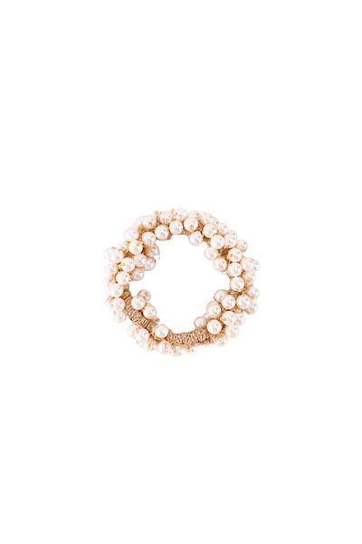 OEM Hair elastic, Pearl pattern, White