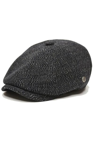 ergül çanta Wool Twid Fabric Black British Men's Cap Hat