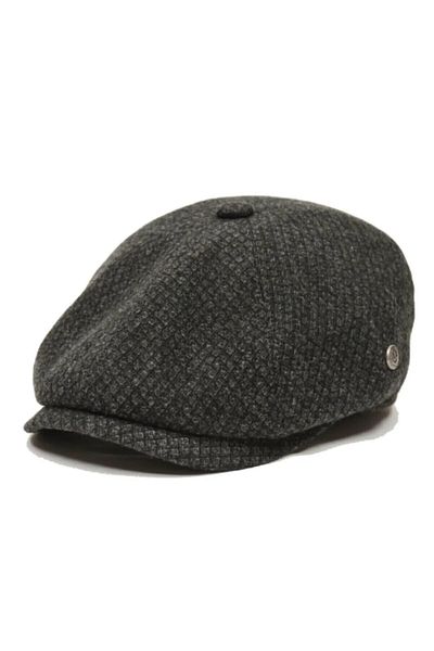 ergül çanta Wool Twid Fabric Anthracite British Men's Cap Hat
