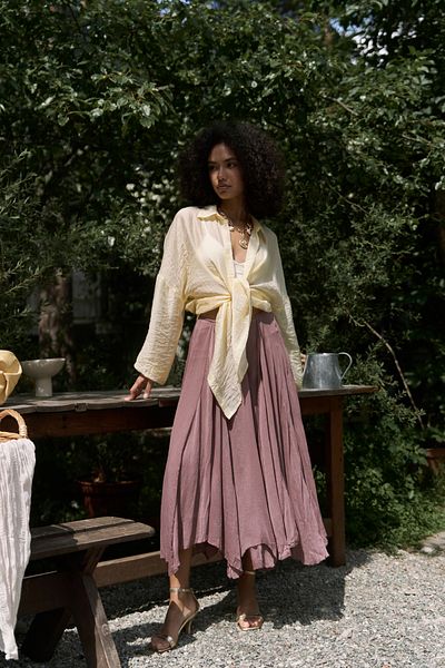 BOHEMAİ Assa Mink Pleated Skirt